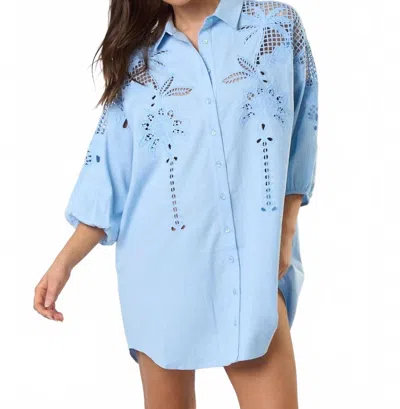 Lalavon Ophelia Shirt Dress In Light Blue