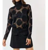 Lalavon Polka Dot High Neck See Through Top In Black In Black