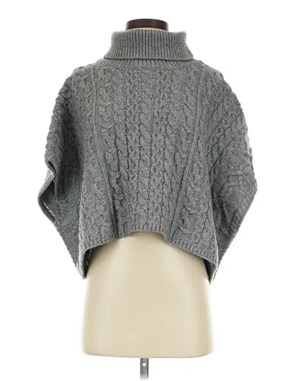 Pre-owned Lalavon Poncho In Gray