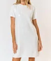 Lalavon Sequin Round Neck Sweater Dress In Off White In White
