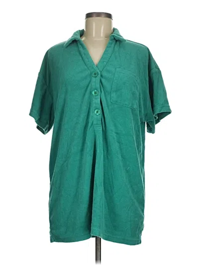 Pre-owned Lalavon Short Sleeve Blouse In Blue