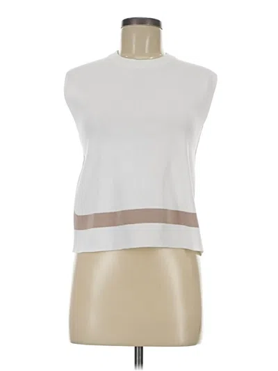 Pre-owned Lalavon Sleeveless Top White High Neck Tops