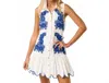 Lalavon The Emily Mini Dress In Tuscany Blue In Multi