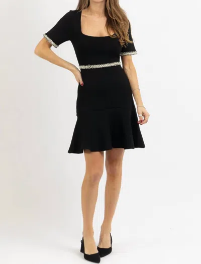 Lalavon Verona Tweed Mini Dress In Black
