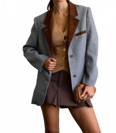 Lalavon Women's Glencheck Embroidered Button Down Jacket In Gray