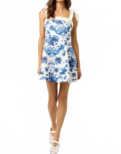 Lalavon Zephyr Mini Dress In Blue In Multi