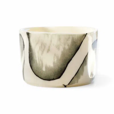 Lali Design Studio Black / White Cozy Handmade Black Brushstroke Bowl Porcelain In Pink