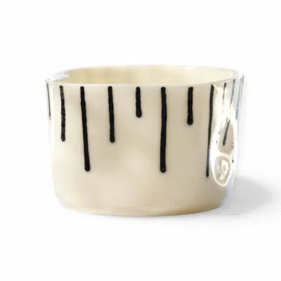 Lali Design Studio Black / White Cozy Handmade Black Drip Bowl Porcelain In Pink