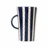 Lali Design Studio Blue Enjoy Tall Navy Coffee Mug Dots Porcelain In Blue