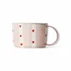 Lali Design Studio Enjoy Handmade Pink Coffee Mug Hearts Porcelain In Pink