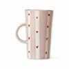 Lali Design Studio Enjoy Tall Pink Heart Coffee Mug Porcelain In Pink