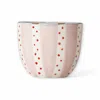 Lali Design Studio Pink / Red / White Enjoy Blush Dots Espresso Cup Porcelain In Multi