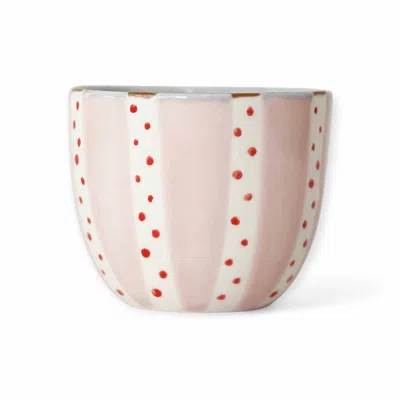Lali Design Studio Pink / Red / White Enjoy Blush Dots Espresso Cup Porcelain In Multi