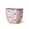 Lali Design Studio Pink / Red / White Enjoy Blush Hearts Espresso Cup Porcelain In Multi