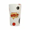 Lali Design Studio White Pop Art Wtf Tumbler Hand-painted Porcelain In White