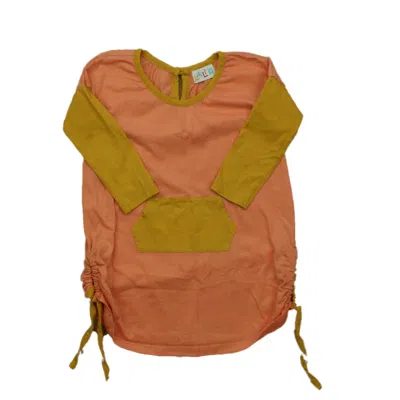 Pre-owned Lali Kids' Girls Peach Dress In Brown