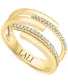Lali Jewels Diamond Asymmetrical Multirow Statement Ring (1/6 Ct. T.w.) In 14k Gold In Yellow Gold