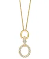 Lali Jewels Diamond Oval Link 18" Pendant Necklace (1/2 Ct. T.w.) In 14k Yellow Gold