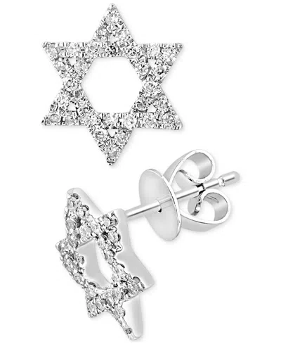 Lali Jewels Diamond Pave Star Of David Stud Earrings (1/5 Ct. T.w.) In 14k White Gold