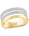 Lali Jewels Diamond Triple Row Ring (3/8 Ct. T.w.) In 14k Two-tone Gold In Two-tone Gold