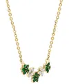 Lali Jewels Emerald (0.36 Ct. T.w.) & Diamond (0.12 Ct. T.w.) Necklace In 14k Yellow Gold In Green