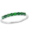 Lali Jewels Emerald Ring (0.29 Ct. T.w.) In 14k White Gold In Green
