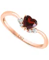 Lali Jewels Garnet (1/2 Ct. T.w.) & Diamond (1/20 Ct. T.w.) Ring In 14k Rose Gold In Rose Gold