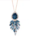 Lali Jewels London Blue Topaz (3-3/8 Ct. T.w.), Sky Blue Topaz (1-5/8 Ct. T.w.) & Diamond (1/8 Ct. T.w.) Cascadi In Blue Topaz