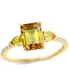 Lali Jewels Multi-gemstone & Diamond (1/20 Ct. T.w.) Ring In 14k Yellow Gold