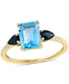 Lali Jewels Multi-gemstone & Diamond (1/20 Ct. T.w.) Ring In 14k Yellow Gold