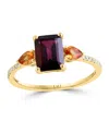 Lali Jewels Multi-gemstone & Diamond (1/20 Ct. T.w.) Ring In 14k Yellow Gold In Gold