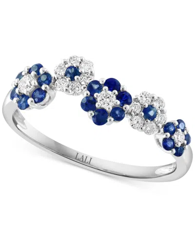 Lali Jewels Ruby (0.42 Ct. T.w.) & Diamond (0.18 Ct. T.w.) Ring In 14k Rose Gold In Blue