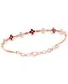 Lali Jewels Ruby (1/2 Ct. T.w.) & Diamond (1/3 Ct. T.w.) Bangle Bracelet In 14k Rose Gold