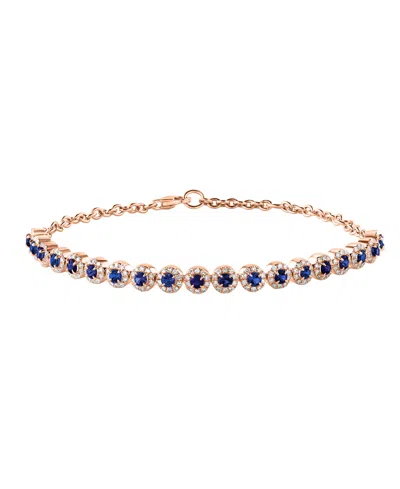 Lali Jewels Ruby (1.24 Ct. T.w.) And Diamond (0.56 Ct. T.w.) Bracelet In 14k Rose Gold In Blue