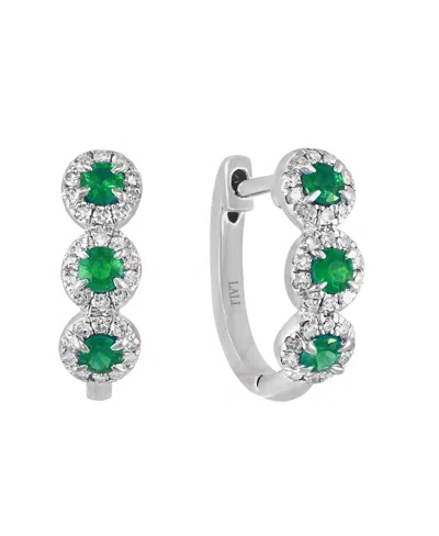 Lali Jewels Sapphire (1/3 Ct. T.w.) & Diamond (1/5 Ct. T.w.) Oval Hoop Earrings In 14k Rose Gold ( Also In White In Metallic