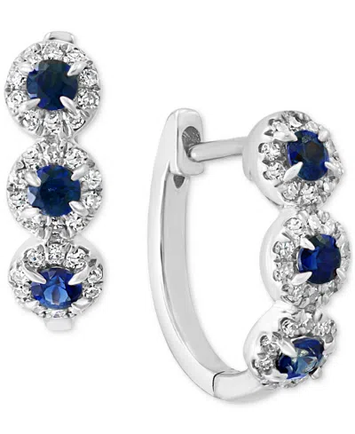 Lali Jewels Sapphire (1/3 Ct. T.w.) & Diamond (1/5 Ct. T.w.) Oval Hoop Earrings In 14k Rose Gold ( Also In White In Sapphire,white Gold