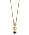 Lali Jewels Sapphire (1/6 Ct. T.w.) & Diamond (1/10 Ct. T.w.) 18" Pendant Necklace In 14k Rose Gold (also Availa In Gold