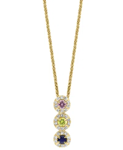 Lali Jewels Sapphire (1/6 Ct. T.w.) & Diamond (1/10 Ct. T.w.) 18" Pendant Necklace In 14k Rose Gold (also Availa