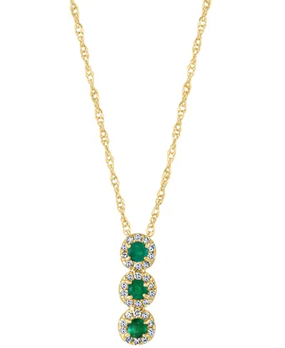 Lali Jewels Sapphire (1/6 Ct. T.w.) & Diamond (1/10 Ct. T.w.) 18" Pendant Necklace In 14k Rose Gold (also Availa In Emerald,yg