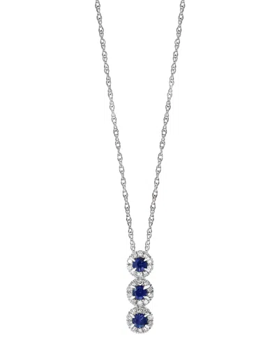 Lali Jewels Sapphire (1/6 Ct. T.w.) & Diamond (1/10 Ct. T.w.) 18" Pendant Necklace In 14k Rose Gold (also Availa In Sapphire,wg