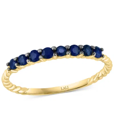 Lali Jewels Sapphire Stack Ring (1/3 Ct. T.w.) In 14k White Gold In Sapphire,yg