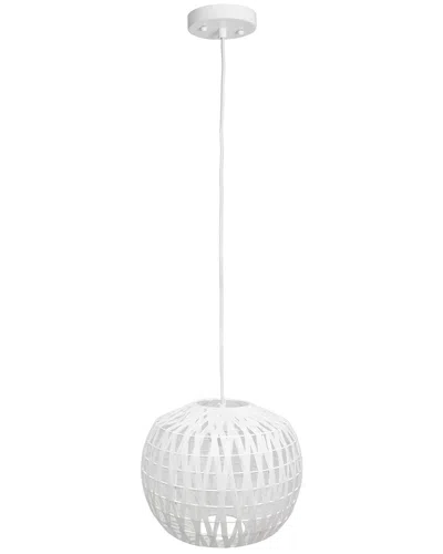 Lalia Home 1-light 11.38in Bohemian Farmhouse Coastal Woven Paper Shade  Pendant In White