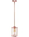 Lalia Home 1-light 9.25in Modern Farmhouse Adjustable Hanging Cylindrical  Clear Glass Pendant Fixture In Gold