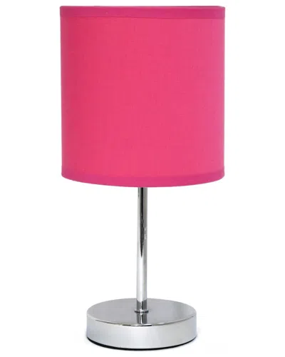 Lalia Home 11.81in Basic Mini Table Lamp With Led Bulb Included In Pink