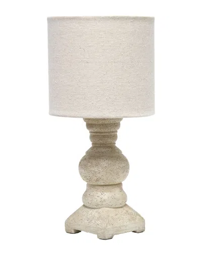 Lalia Home 12.5in Organix Rustic Farmhouse Distressed Mini Table Lamp