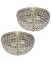 Lalia Home 13in Classix Crystal Glam 2-light Decorative Dome Flush Mount  Ceiling Fixture