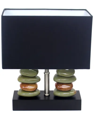 Lalia Home 14" Contemporary Tranquil Stone Table Lamp In Black