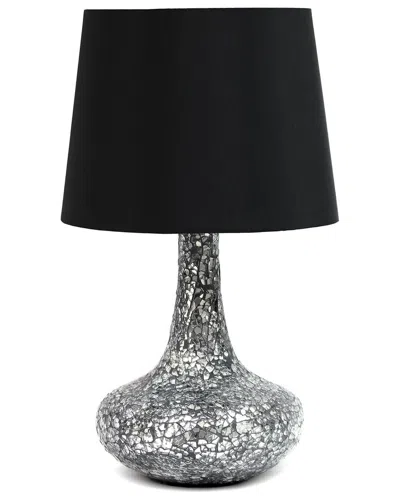 Lalia Home 14.17in Patchwork Crystal Glass Table Lamp In Black