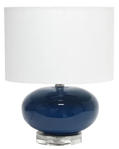 Lalia Home 15.25in Modern Ovaloid Glass Bedside Table Lamp In Blue