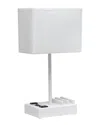 Lalia Home 15.3in Modern Rectangular Multi-use Lamp With 2 Usb Ports And Charging Outlet